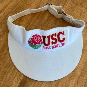 Vintage White and Red USC Rose Bowl Visor